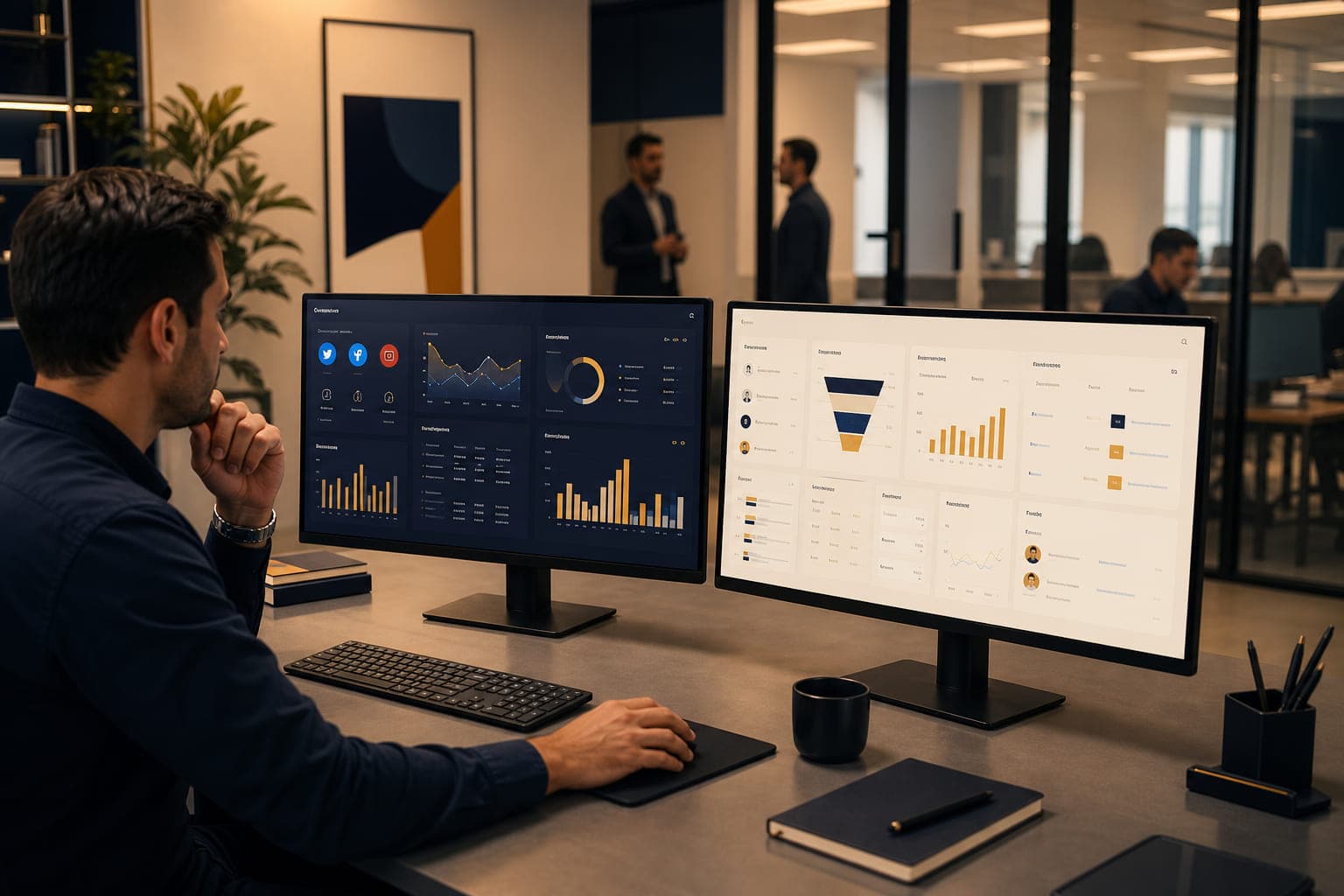 Dashboard de marketing versus dashboard operacional de leads e CRM