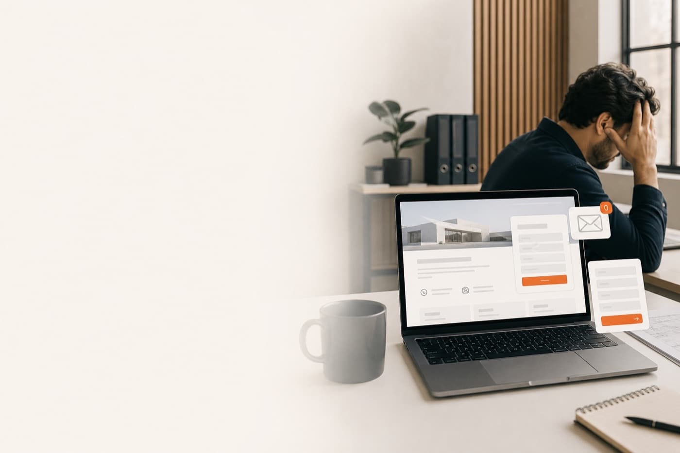 Website de PME sem formulário de contacto visível e inbox vazio — tráfego sem pedidos